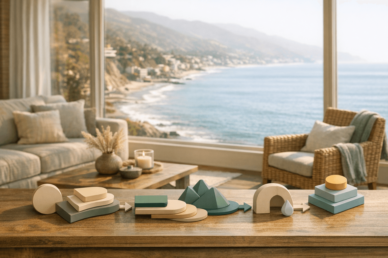 Serene interior of a luxury mental health retreat.